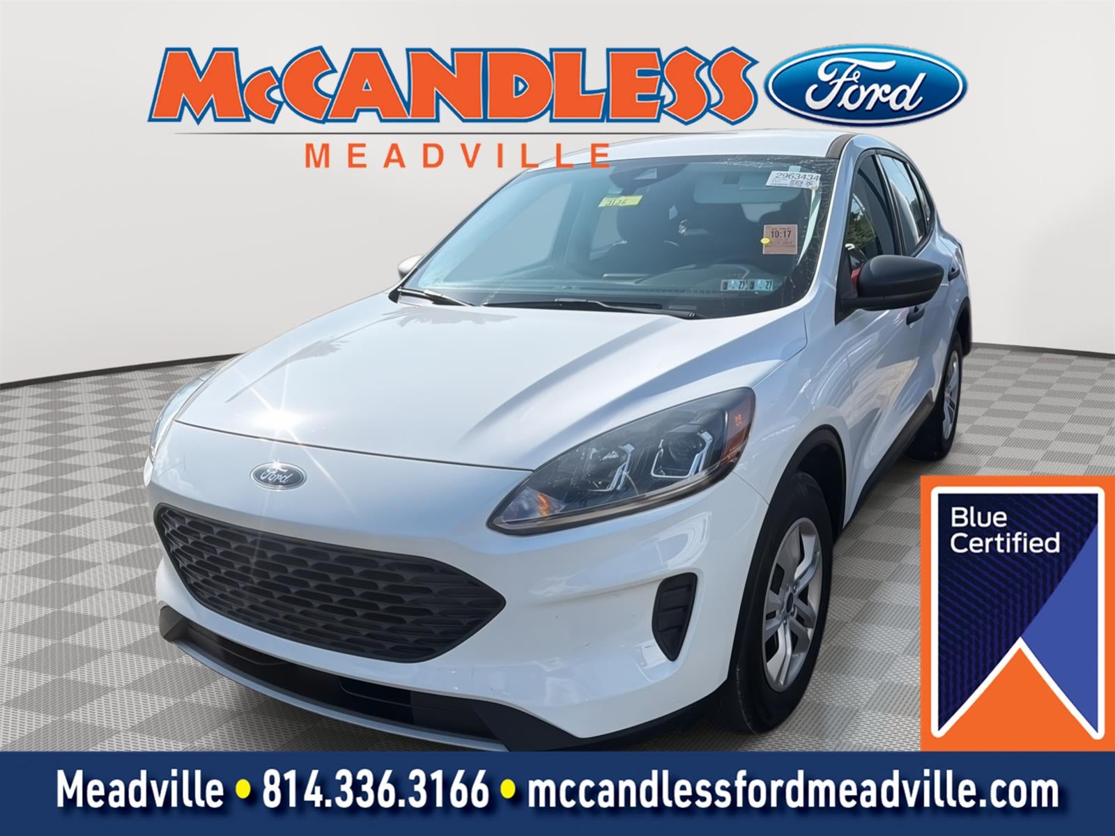 2022 Ford Escape S in Oxford White — front three-quarter view
