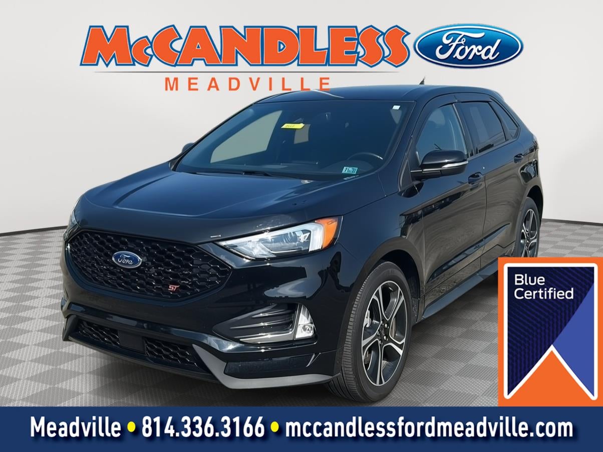 2022 Ford Edge ST in Agate Black — front three-quarter view