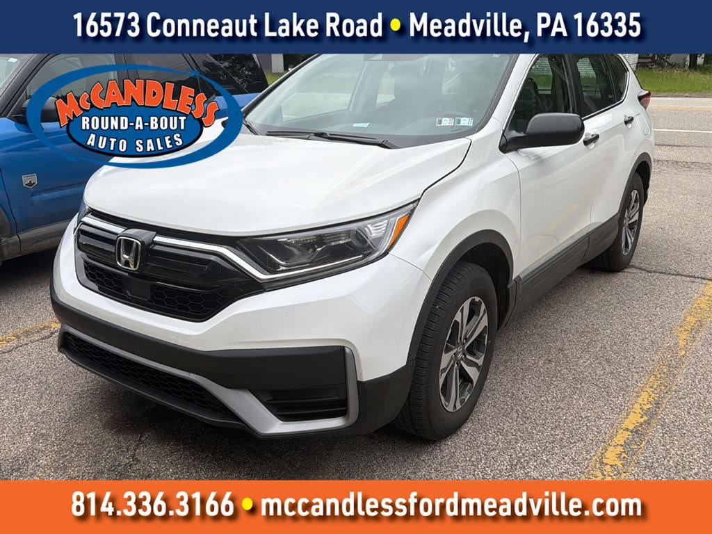 2022 Honda CR-V LX in Platinum White Pearl — front three-quarter view